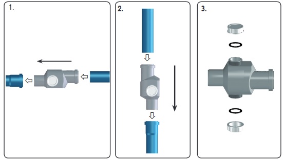 Пример монтажа обратного канализационного клапана HL4